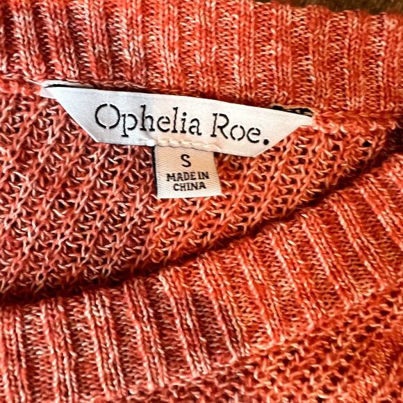 Women's Pullover Cable knit Sweater Sz Small Coral Oversized - Picture 3 of 10